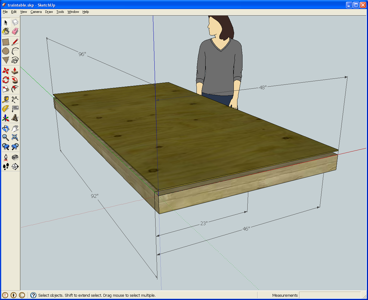 The sketchup'd model train table. - Adventures in Engineering